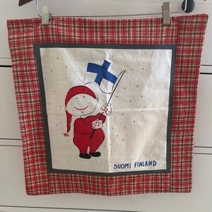 Artisan Made European Pillow Sham with Vintage Marimekko Fabric  & Metal Buttons